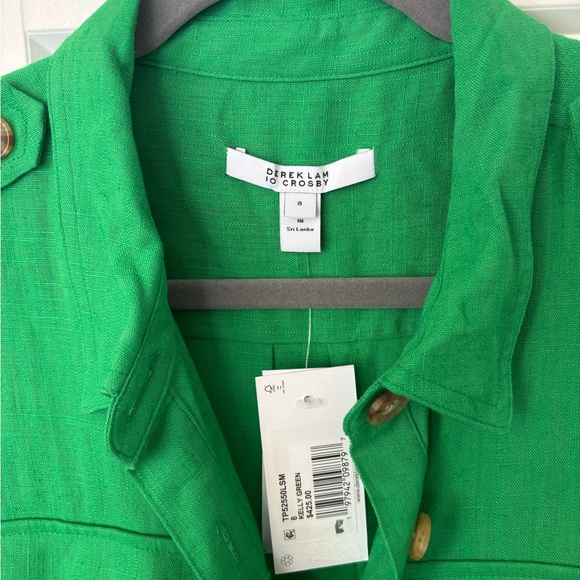 🟢 NWT Derek Lam 10 Crosby Giselle Mini Tie Front Cargo Dress – Size 8  Sold Out - Picture 7 of 10